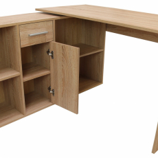 Modulární pracovní stůl Diego, 123,5 cm, dub sonoma - 6