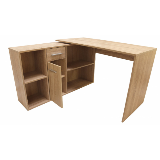 Modulárny pracovný stôl Diego, 123,5 cm, dub sonoma - 1