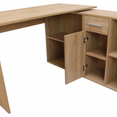 Modulárny pracovný stôl Diego, 123,5 cm, dub sonoma - 7