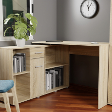 Modulárny pracovný stôl Diego, 123,5 cm, dub sonoma - 3