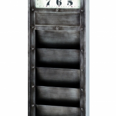 Nástenka s hodinami a priehradkami Trident, 120 cm, antracitová - 1