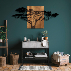 Nástěnná dekorace Acacia, 144 cm, hnědá - 3