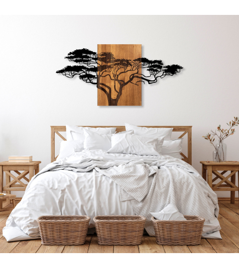 Nástěnná dekorace Acacia, 144 cm, hnědá