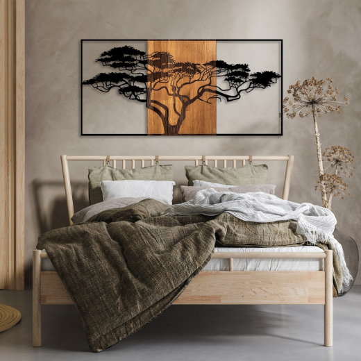 Nástěnná dekorace Acacia, 147 cm, hnědá - 1