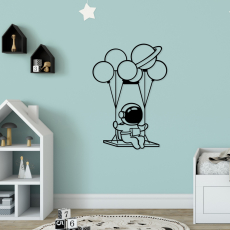 Nástěnná dekorace Astronaut, 70 cm, černá - 3