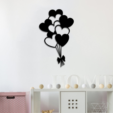 Nástěnná dekorace Balloons, 35 cm, černá - 1