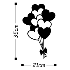 Nástěnná dekorace Balloons, 35 cm, černá - 3