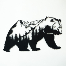 Nástěnná dekorace Bear, 71 cm, černá - 2