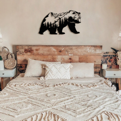 Nástěnná dekorace Bear, 71 cm, černá