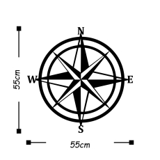 Nástěnná dekorace Compass, 55 cm, černá - 3