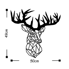 Nástěnná dekorace Deer, 50 cm, černá - 3