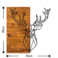 Nástěnná dekorace Deer, 58 cm, hnědá - 3