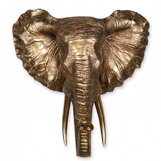 Nástěnná dekorace Elephant, 45 cm, zlatá - 1
