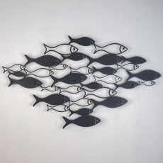 Nástěnná dekorace Fish Swarm, 70 cm, černá - 2