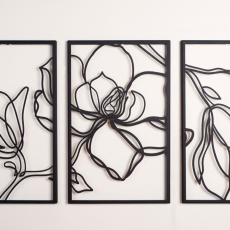 Nástěnná dekorace Floral Line, 69 cm, černá - 2