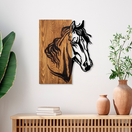 Nástěnná dekorace Horse, 57 cm, hnědá - 1