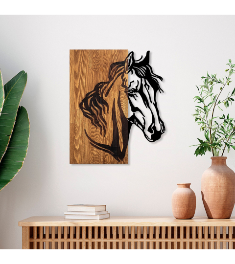 Nástěnná dekorace Horse, 57 cm, hnědá