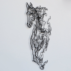 Nástěnná dekorace Horse, 66 cm, černá - 4