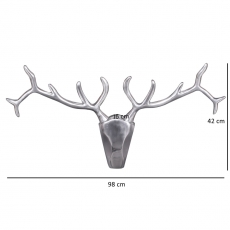 Nástěnná dekorace Jelen, 98 cm, hliník - 3