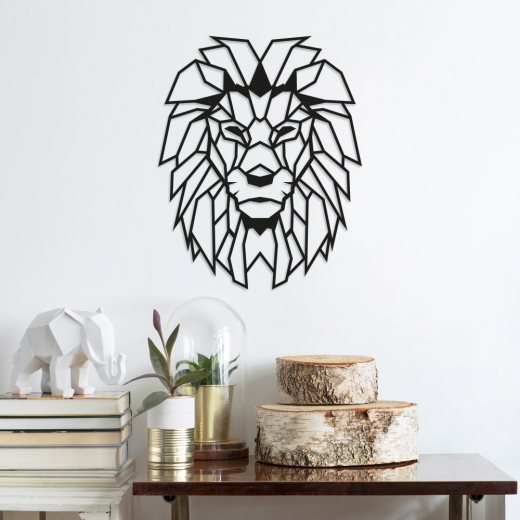 Nástěnná dekorace Lion, 50 cm, černá - 1