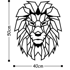 Nástěnná dekorace Lion, 50 cm, černá - 3