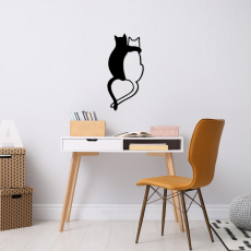Nástěnná dekorace Love Cats, 70 cm, černá - 2