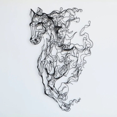 Nástěnná dekorace Metal Horse, 99 cm, černá - 2