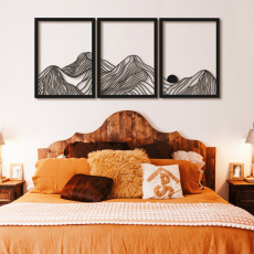 Nástěnná dekorace Mountain, 115 cm, černá - 1