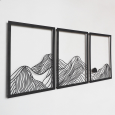Nástěnná dekorace Mountain, 115 cm, černá - 5