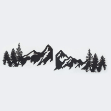 Nástěnná dekorace Mountains, 69 cm, černá - 4