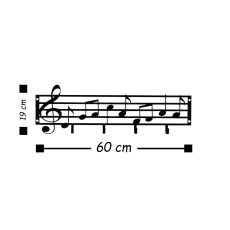 Nástěnná dekorace Note, 60 cm, černá - 3