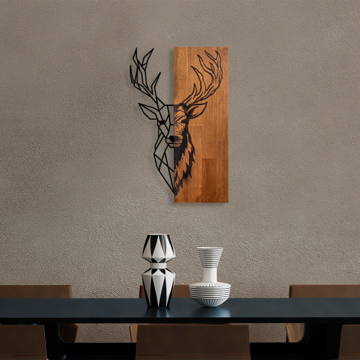 Nástěnná dekorace Red Deer, 58 cm, hnědá - 1
