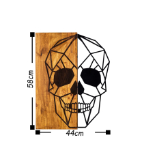 Nástěnná dekorace Skull, 58 cm, hnědá - 3