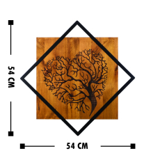 Nástěnná dekorace Tree, 54 cm, hnědá - 3