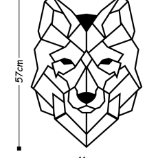 Nástěnná dekorace Wolf, 57 cm, černá - 3