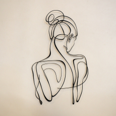 Nástěnná dekorace Woman Silhouette, 61 cm, černá - 2