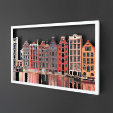Nástenná dekorácia Amsterdam, 70 cm, biela - 3