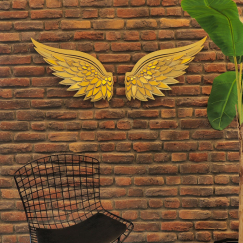 Nástenná dekorácia Angel Wings, 70 cm, zlatá