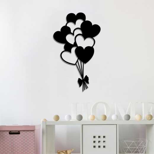 Nástenná dekorácia Balloons, 35 cm, čierna - 1