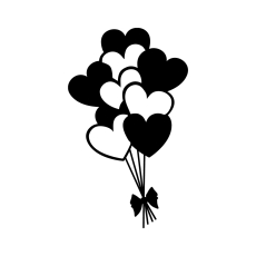 Nástenná dekorácia Balloons, 35 cm, čierna - 2