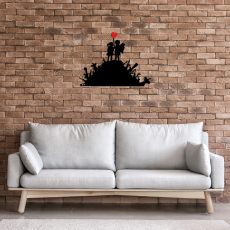 Nástenná dekorácia Banksy, 70 cm, čierna - 3