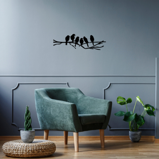 Nástenná dekorácia Birds, 70 cm, čierna - 1