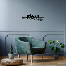 Nástenná dekorácia Birds, 70 cm, čierna - 1