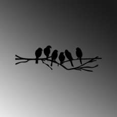Nástenná dekorácia Birds, 70 cm, čierna - 4