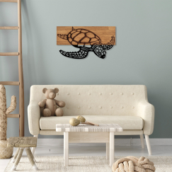 Nástenná dekorácia Caretta, 58 cm, hnedá