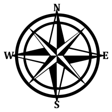 Nástenná dekorácia Compass, 55 cm, čierna - 2