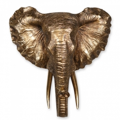 Nástenná dekorácia Elephant, 45 cm, zlatá