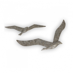 Nástenná dekorácia Flying bird, 44,5 cm, strieborná