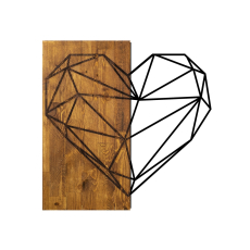 Nástenná dekorácia Heart, 58 cm, hnedá - 2