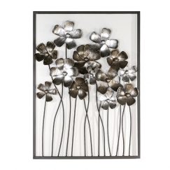 Nástenná dekorácia kovová Fleurs, 80 cm